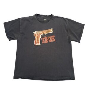 Spencers 9 Good Reasons To Shut Your Mouth Gun T-Shirt Mens XL Faded Black